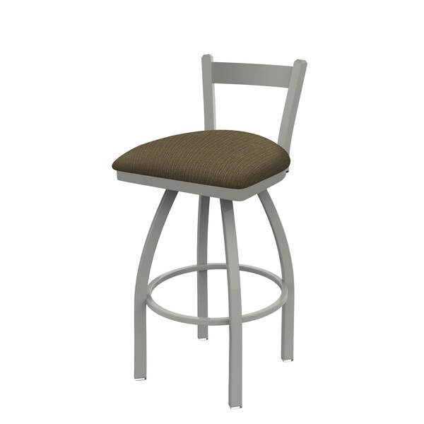 25" Low Back Swivel Counter Stool, Nickel Finish, Graph Cork Seat
